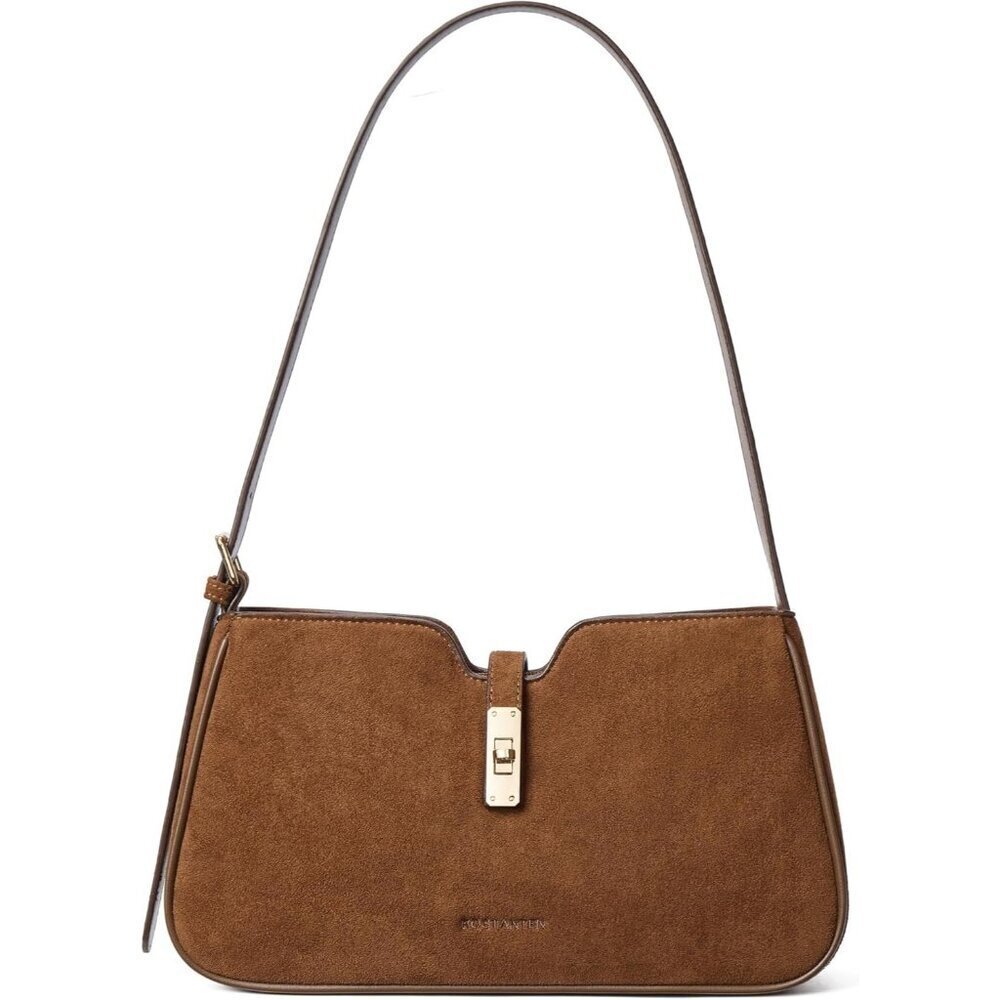 Women Coffee Vegan Leather Small Shoulder Bag Casual Hobo Purse